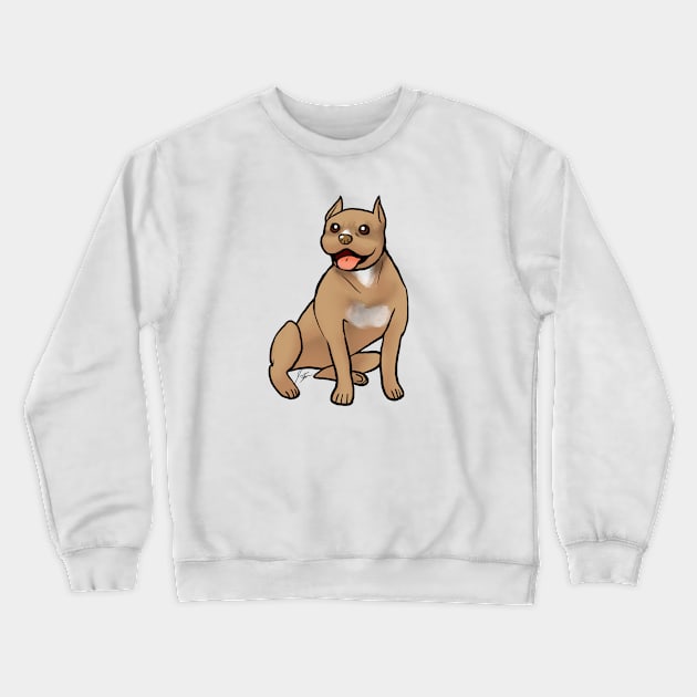 Dog - American Pitbull Terrier - Red Nose Cropped Crewneck Sweatshirt by Jen's Dogs Custom Gifts and Designs